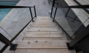 Pressure treated wood deck